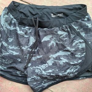Under Armour Black and Gray Camo Athletic Shorts